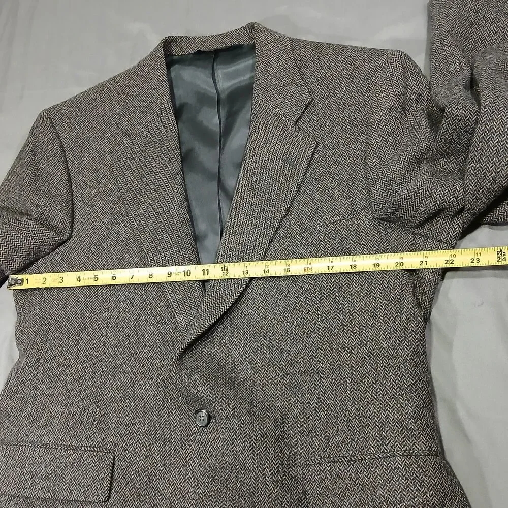 Vtg Jos A Bank Mens 41R 41 Regular Flecked Tweed Wool Sport Coat Dark Academia